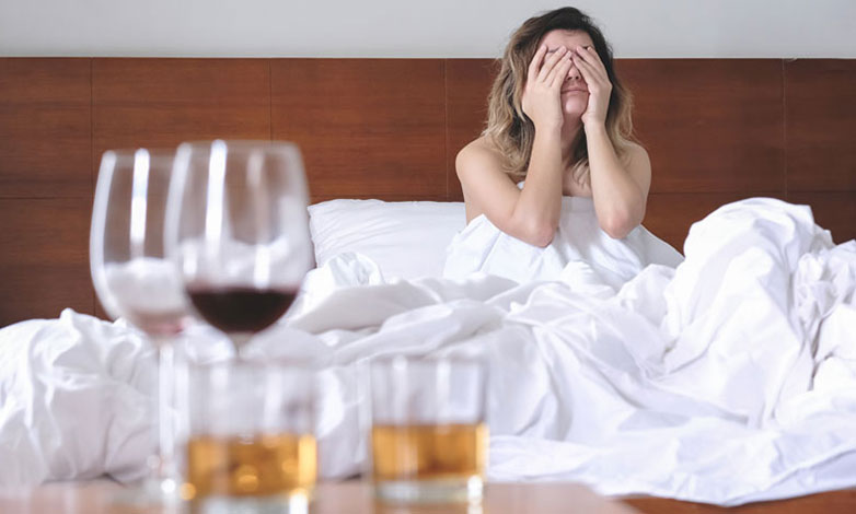 Hangover Drip Woman with Headache